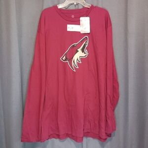NWT Arizona Coyotes‎ NHL Fanatics Garnet Red Long Sleeve T-Shirt Mens 4XL